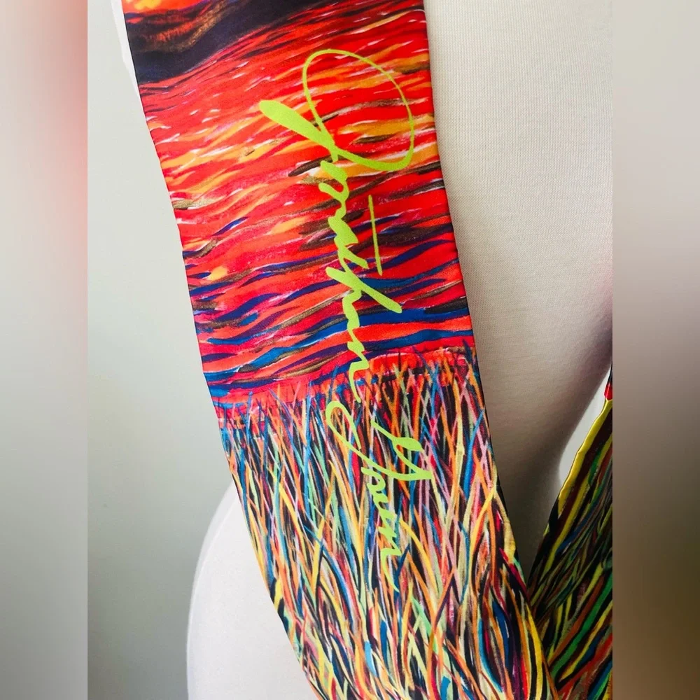 New! JONATHAN GREEN Infinity Silk SIGNED Scarf
